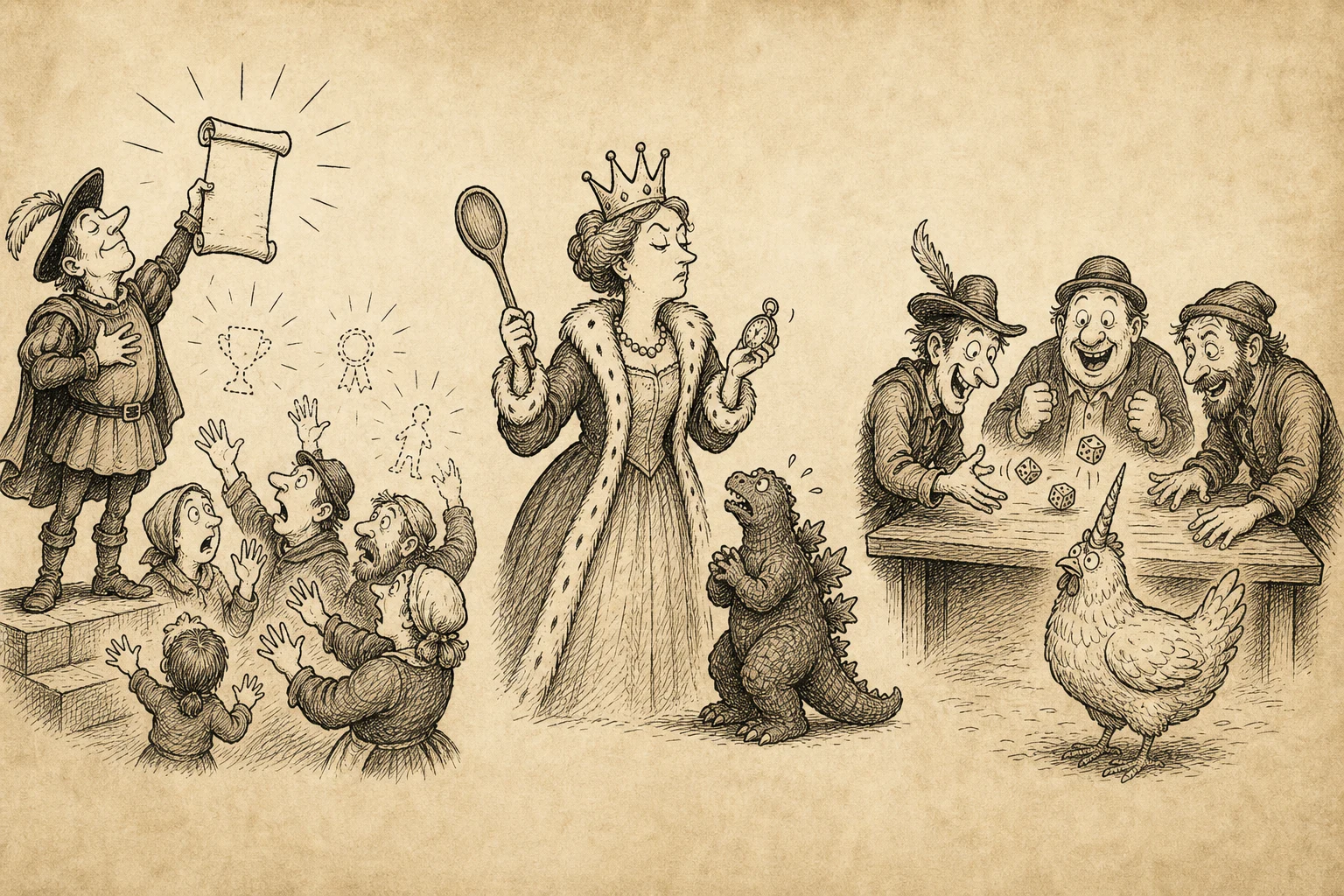 Public speech removes several years of victory, a queen schedules a kaiju, and the gaming commission investigates a unicorn chicken.