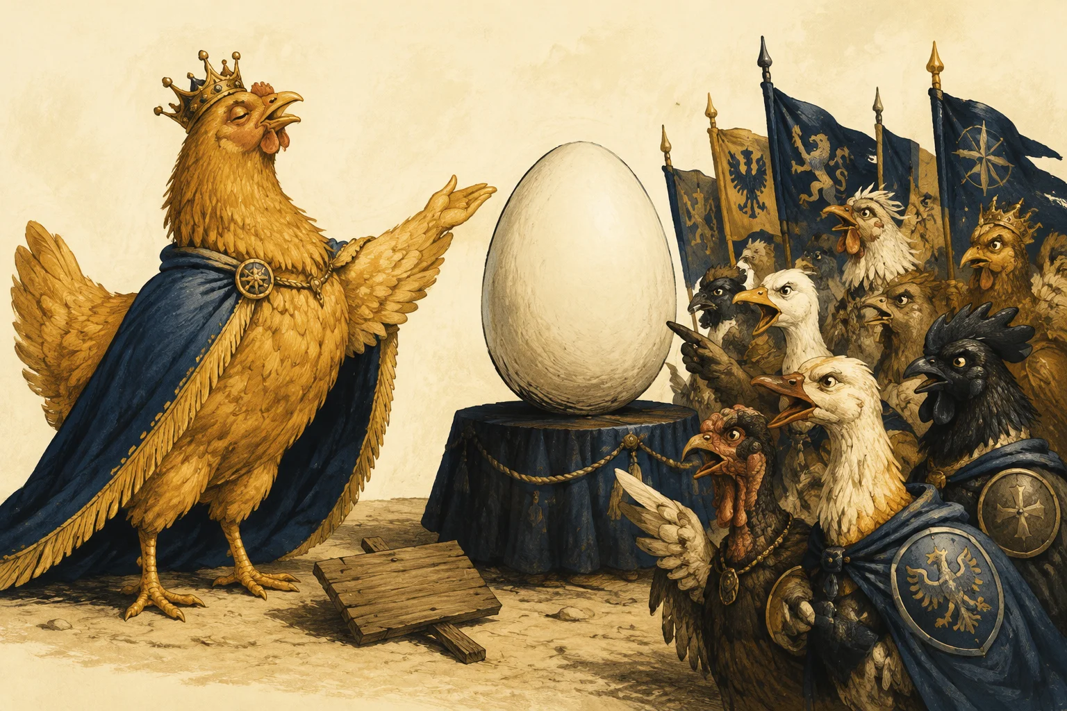 The egg has no manifesto. This has not damaged its chances.