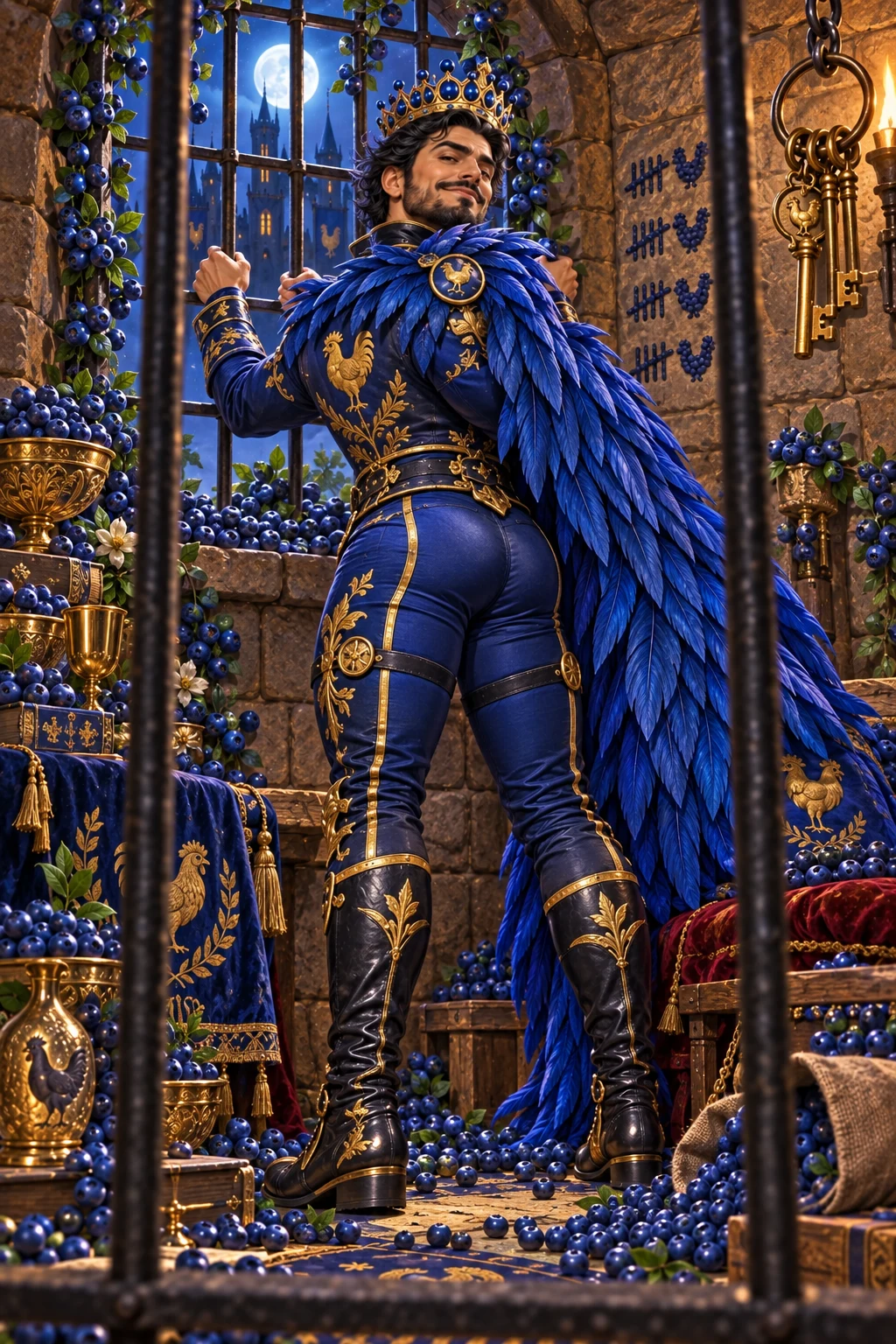 WildBlueberry takes the Crown's least repentant pose behind the bars of the Gazette's fictional cell. The Gazette has a fever, and the remedy is more blueberries.