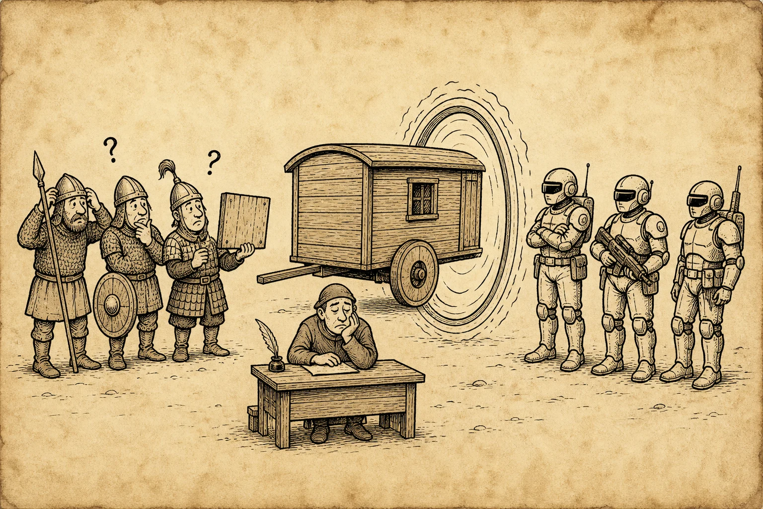 A caravan crosses generations while HUN, the future and Customer Support wait for the missing raid button to evolve.